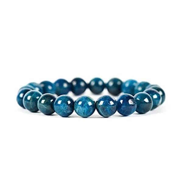 Divine Spirituals Balance Chakras with Natural Crystal Certified healing bracelets. Stretchable – 8MM beads Bracelets for men & women.(Blue Apatite Bracelet) Chakra Healing Bracelets Abundance Stones