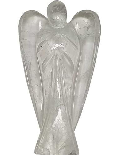 Divine Spirituals Natural Energized Clear Quartz Healing Lab Certified Natural Crystal Angel (3″ Inches) Figurine Abundance Stones