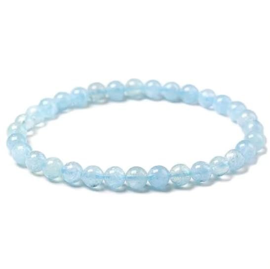 Divine Spirituals Aqua Marine Natural Crystal Bracelet Lab Certified 8 mm AAA Grade Stretchable Bracelet for Healing Meditation and Manifestation Chakra Healing Bracelets Abundance Stones