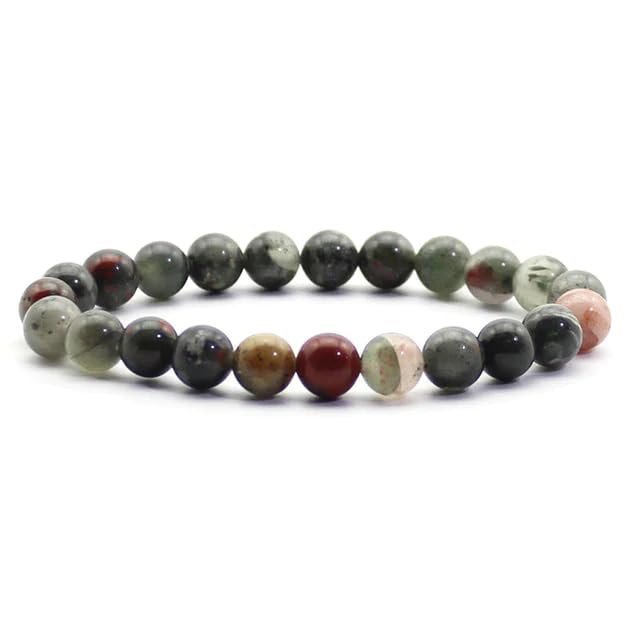 Divine Spirituals Blood Stone Natural Bracelet Pure Certified 8mm Unisex Bracelets Super AAA Quality for Healing Meditation Success and Abundance Chakra Healing Bracelets Abundance Stones