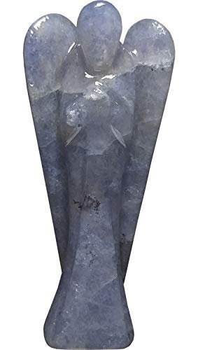 Divine Spirituals Natural Energized Iolite Healing Lab Certified Natural Crystal Angel (3″ Inches) Figurine Abundance Stones
