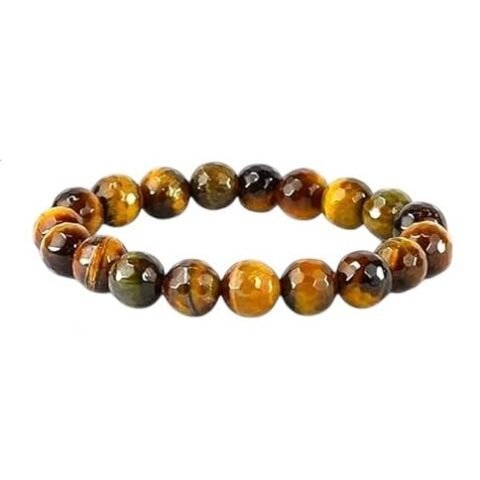AAA Grade Diamond Cut Tiger Eye Bracelet – 10mm Healing Crystals, Signature Products Healing Crystals, Diamond Cut, Tiger Eye, Natural Gemstone, Tiger Eye Bracelet