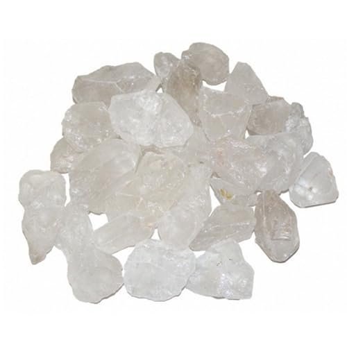 Divine Spirituals Natural Healing crystal Clear Quartz Raw Rough Stones. Weight : 200 Grams | Pack of 4 to 8 Beautiful Natural Healing crystal Raw Stones depending on Raw Crystal Stone Size | Hand Picked and Cleaned Natural Healing Crystals Abundance Stones