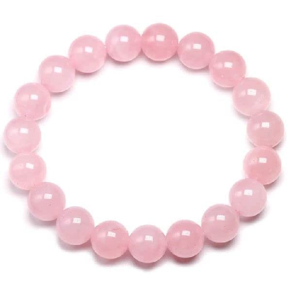 Divine Spirituals Natural Rose Quartz 8mm Round Bead Crystal Bracelet for Reiki Healing, Crystal Healing and Chakra Balance Chakra Healing Bracelets Abundance Stones