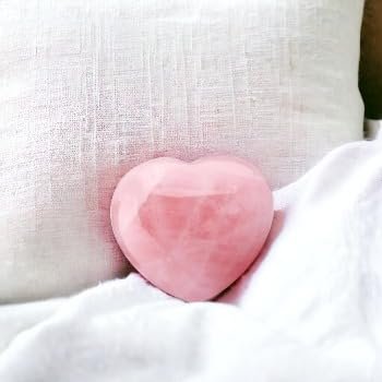 Divine Spirituals Natural Certified Rose Quartz Crystal Heart (2″- 3″) -Heart Chakra Stone – Crystal Heart – Pink Heart Shaped Crystal Perfect Gift for Him and Her Love and Romance loosecutgem Abundance Stones 2
