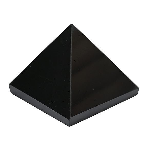 Divine Spirituals Natural Black Agate Certified Pyramid – 2″ Inch Crystal Certified Pyramid for Positive Energy, Vastu, Reiki, Feng Shui and Chakra Healing Energy Balancing Sculptures Abundance Stones