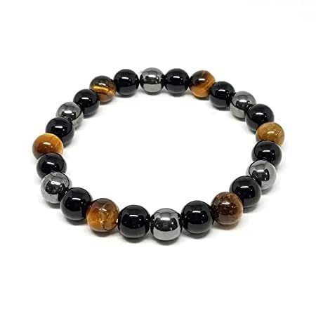 Divine Spirituals Triple Protection Bracelet for Women Men Natural Healing – AAA Grade Original Healing Gemstone Stretchable Bracelet for Yoga Reiki Meditation Feng Shui Chakra Healing Bracelets Abundance Stones