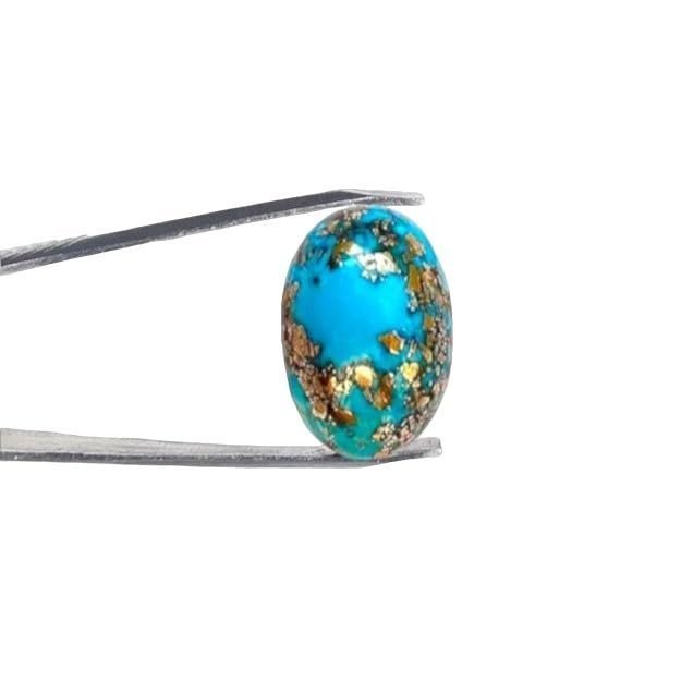 Divine Spirituals Natural Firoza Turquoise Beautiful Pure Lab Certified Irani Firoza Exclusive Double Polished Gemstones for Peace, Protection Name and Fame for Men and Women 8.47 Carat Irani Firoza Abundance Stones