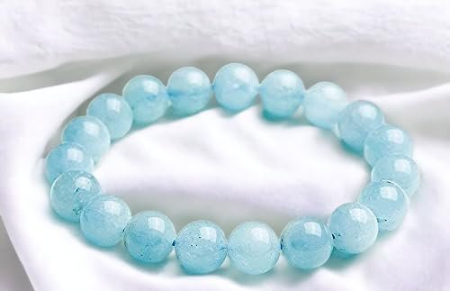 Divine Spirituals Natural Aquamarine Certified 8mm Unisex Bracelet – Bring Positive Energy – Peace – Youthfulness Bracelet – Crystal Stone Bracelet for Everlasting Joy Chakra Healing Bracelets Abundance Stones 2