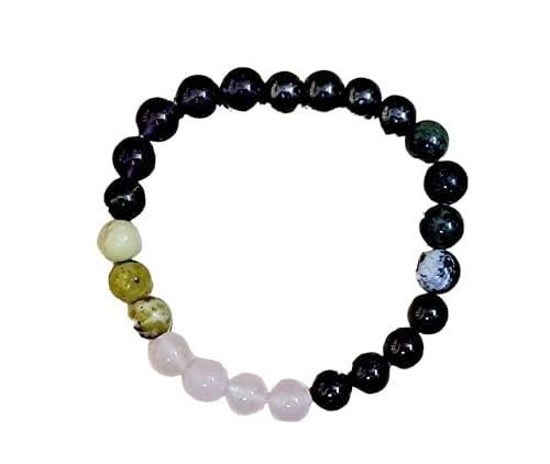 Divine Spirituals Zodiac Crystal Aquarius Sun Sign Certified Bracelet Original Natural 8 mm Stone Beads (Unisex) with Palo Santo Stick and Pine Wood Gift Box Chakra Healing Bracelets Abundance Stones