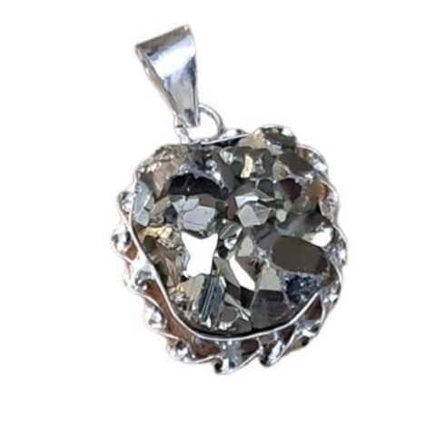 Divine Spirituals Natural Golden Certified Peru Pyrite Crystal Unisex pendant with Chain for Wealth, Prosperity and Good Luck Crystal Jewelry Abundance Stones
