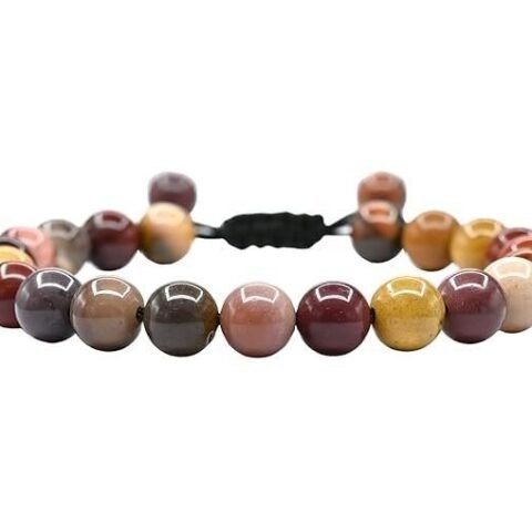 Divine Spirituals Natural Mookaite Pure Certified Adjustable Thread Unisex Bracelet Super AAA Quality for Yoga Reiki Chakra Healing Bracelets Abundance Stones