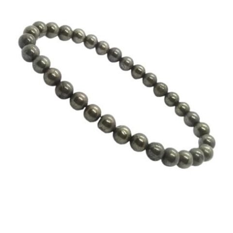 Divine Spirituals Pyrite Natural Pure Certified 6mm Unisex Bracelet Super AAA Quality for Healing Meditation Success and Abundance (Pyrite 6 mm Bracelet) Chakra Healing Bracelets Abundance Stones
