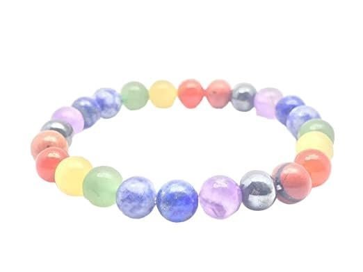 Divine Spirituals 7 Chakra Natural Pure Certified 8mm Unisex Bracelets Super AAA Quality for Healing Meditation Success and Abundance (Seven Chakra Bracelet) Chakra Healing Bracelets 7 Chakra Bracelet