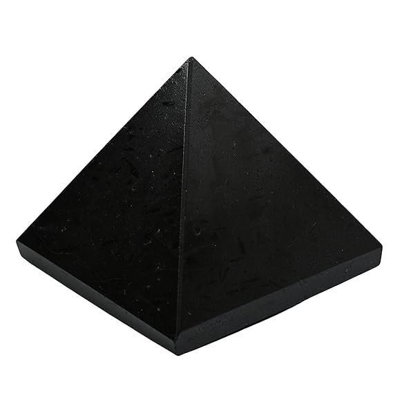 Divine Spirituals Natural Black Tourmaline Certified Pyramid – 2″ Inch Crystal Certified Pyramid for Positive Energy, Vastu, Reiki, Feng Shui and Chakra Healing Energy Balancing Sculptures Abundance Stones