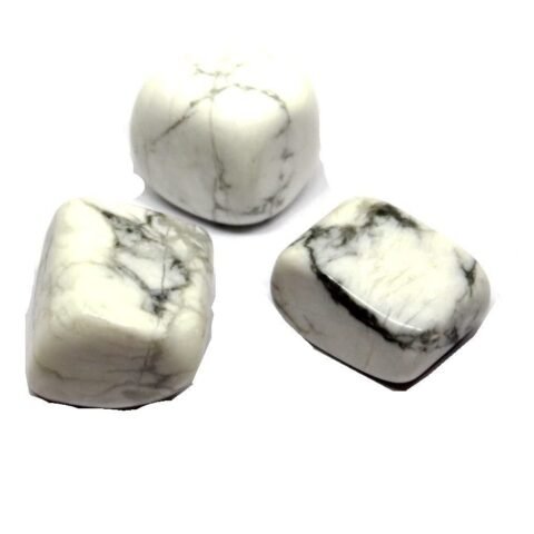 Divine Spirituals Howlite Natural Healing Crystal Tumble Stone (Value Pack of 2 AAA Grade Natural Tumbles) Chakra Tumbled Stones Abundance Stones