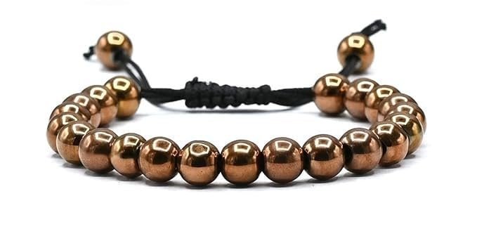 Divine Spirituals Natural Copper Hematite Pure Certified Adjustable Thread Unisex Bracelet Super AAA Quality for Yoga Reiki Chakra Healing Bracelets Abundance Stones