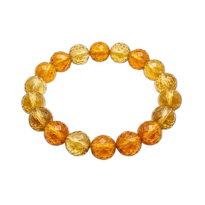 AAA Grade Diamond Cut Citrine Bracelet – 10mm Healing Crystals, Signature Products Healing Crystals, Diamond Cut, Citrine, Natural Gemstone, Citrine Bracelet