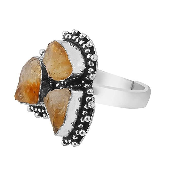 Divine Spirituals Certified Original Raw Citrine Triple Money Stone Adjustable Ring for Financial Abundance Wealth Good Luck and Prosperity Natural Healing Crystals Abundance Stones 5 Divine Spirituals Certified Original Raw Citrine Triple Money Stone Adjustable Ring for Financial Abundance Wealth Good Luck and Prosperity Natural Healing Crystals Abundance Stones 5