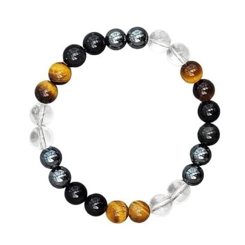Divine Spirituals Ultimate Protection Natural Certified 8 mm Beads Bracelet – Negative Energy Protection Bracelet, Good Luck Bracelet, Beaded Bracelet, Unisex Crystal Healing and Meditation Chakra Healing Bracelets Abundance Stones