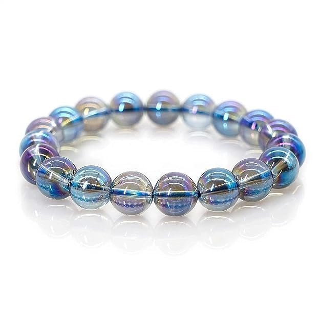 Divine Spirituals Natural Amethyst Quartz 8mm Round Bead Crystal Bracelet for Reiki Healing, Crystal Healing and Chakra Balance Chakra Healing Bracelets Abundance Stones