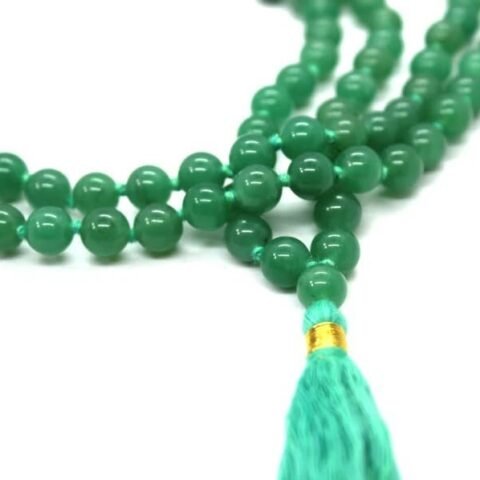Divine Spirituals Green Aventurine Natural Certified Jaap Mala Collection for Men and Women Natural Pure 8 mm Beads – for Yoga Reiki Meditation Feng Shui Crystal Mala Abundance Stones 2
