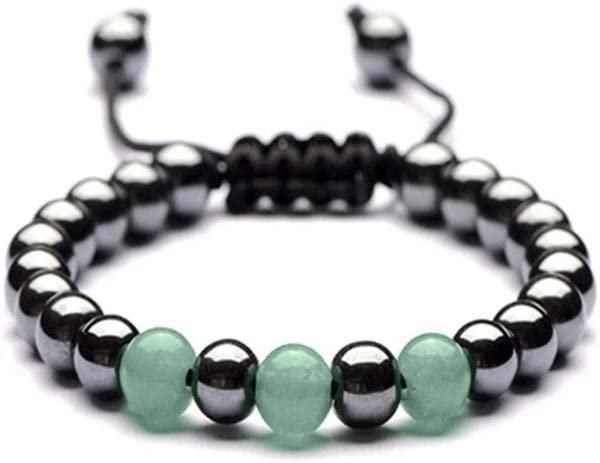 Divine Spirituals Hematite & Green Aventurine 8mm Beads Original Stones Charming Bracelet For Reiki Chakra Healing Yoga Meditation Unisex Certified Good Luck AAA Grade Crystal Bracelet Chakra Healing Bracelets Abundance Stones