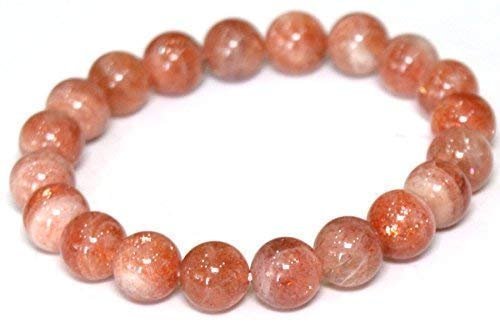 Divine Spirituals Sunstone Natural Bracelet Pure Certified 8mm Unisex Bracelets Super AAA Quality for Healing Meditation Success and Abundance Sacred Sanctuary Abundance Stones