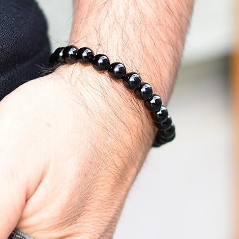 Divine Spirituals Black Onyx Natural Crystal Bracelet Lab Certified 8 mm AAA Grade Stretchable Bracelet for Healing Meditation and Manifestation Chakra Healing Bracelets Abundance Stones 2