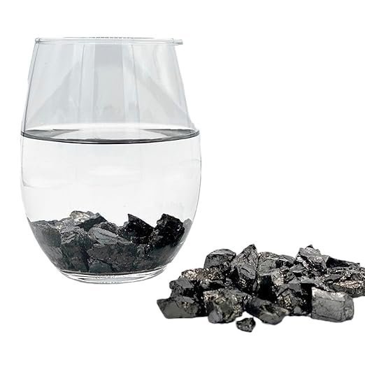 Divine Spirituals Elite Shungite Stones 400 grams Natural Crystal Shiny Silver Coloured Guaranteed Authentic Rare Stone for Water Purification, Making Shungite Water & Natural Healing Chakra Reiki – Noble Rocks Russia loosecutgem Abundance Stones