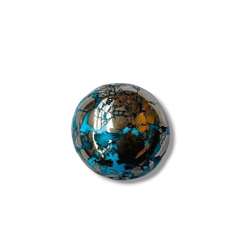 Divine Spirituals Natural Firoza Turquoise Beautiful Pure Lab Certified Irani Firoza Exclusive Double Polished Gemstones for Peace, Protection Name and Fame for Men and Women 6.13 Carat Irani Firoza Abundance Stones