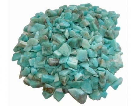 Divine Spirituals Natural Raw Pure/Rough Stone Crystal Pure Chips For Vastu,Crystal Healing,Spirituality,Business Success,Money Abundance&Prosperity(50 Grams)(Pure Amazonite Chips) Natural Healing Crystals Abundance Stones