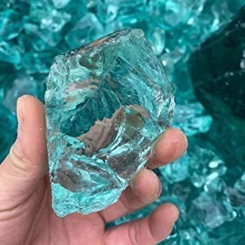 Divine Spirituals Aqua Blue Obsidian AAA Grade Raw Natural Crystal Stone for Healing and Meditation 200 Grams Plus Approx Natural Healing Crystals Abundance Stones 2