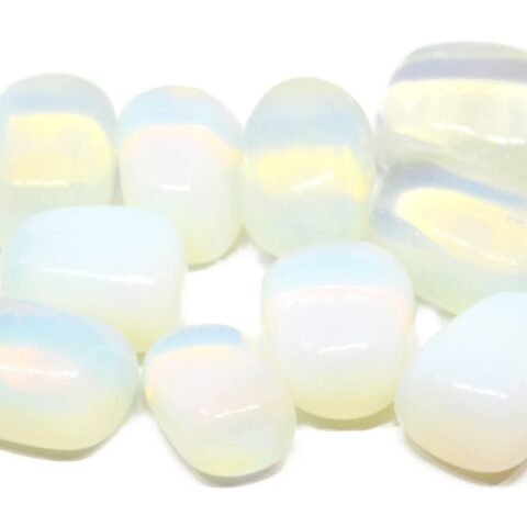 Divine Spirituals Opalite Natural Healing Crystal Tumble Stone (Value Pack of 2 AAA Grade Natural Tumbles) Chakra Tumbled Stones Abundance Stones 2