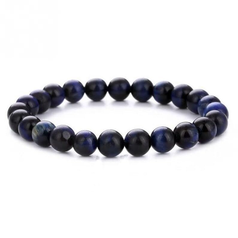 Divine Spirituals Natural Pure Certified 8mm Unisex Bracelets Super AAA Quality for Healing Meditation Success and Abundance (Blue Tiger Eye Bracelet) Chakra Healing Bracelets Abundance Stones 2