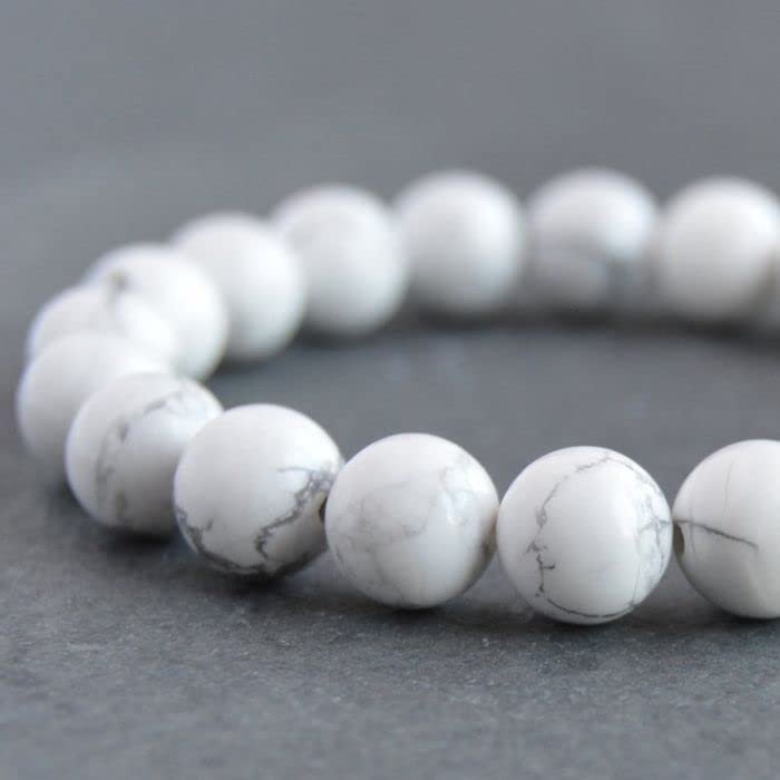 Divine Spirituals Howlite Natural Pure Certified 8mm Unisex Bracelet Super AAA Quality for Healing Meditation Success and Abundance (Howlite Bracelet) Chakra Healing Bracelets Abundance Stones 2