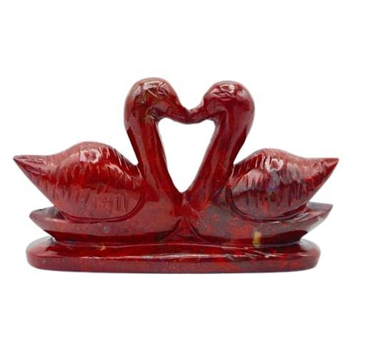 Divine Spirituals Natural Crystal Handmade Swan Pair Figurine Stone Swans Couple Gift 100-200 Grams Approx 5.5′ Height (Red Jasper) Figurine Abundance Stones 3 Divine Spirituals Natural Crystal Handmade Swan Pair Figurine Stone Swans Couple Gift 100-200 Grams Approx 5.5′ Height (Red Jasper) Figurine Abundance Stones 3