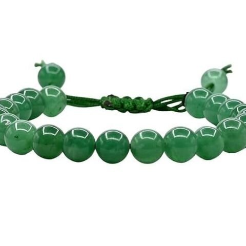 Divine Spirituals Natural Green Aventurine (New) Pure Certified Adjustable Thread Unisex Bracelet Super AAA Quality for Yoga Reiki Chakra Healing Bracelets Abundance Stones