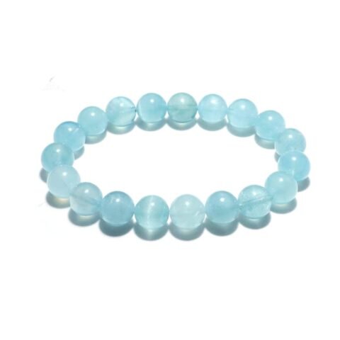 AAA Grade Aquamarine Bracelet – 10mm Healing Crystals, Signature Products Healing Crystals, Aquamarine Bracelet, Round, Natural Gemstone, Aquamarine