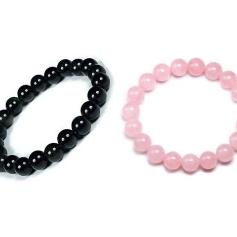 Divine Spirituals Natural Blood Stone and Rose Quartz Real Pure Crystal Certified 8 mm Bracelet Combo for Men and Women for Good Luck, Love, Abundance, Healing and Meditation Chakra Healing Bracelets Abundance Stones