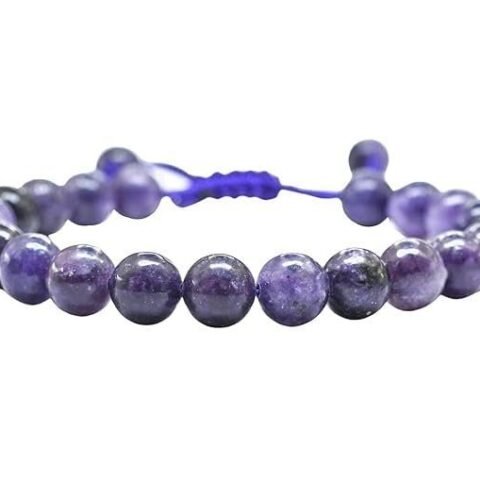 Divine Spirituals Natural Lepidolite Pure Certified Adjustable Thread Unisex Bracelet Super AAA Quality for Yoga Reiki Chakra Healing Bracelets Abundance Stones