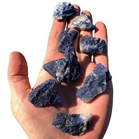 Divine Spirituals Sodalite Raw Rough Stones. Weight: 200 Grams Plus Approx. | Pack of 1 to 4 Beautiful Natural Raw Stones depending on Raw Crystal Stone Size | Hand Picked and Cleaned Natural Healing Crystals Abundance Stones 2