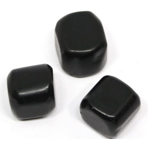 Divine Spirituals Black Obsidian Natural Healing Crystal Tumble Stone (Value Pack of 2 AAA Grade Natural Tumbles) Chakra Tumbled Stones Abundance Stones 2