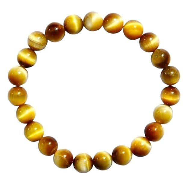 Divine Spirituals Lab Certified AAA Grade Natural Yellow Cat’s Eye Bracelet 8mm Stretchable Real Crystal Bracelet For Spiritual Awareness, Meditation, Manifestation & Peace For Men & Women Chakra Healing Bracelets Abundance Stones