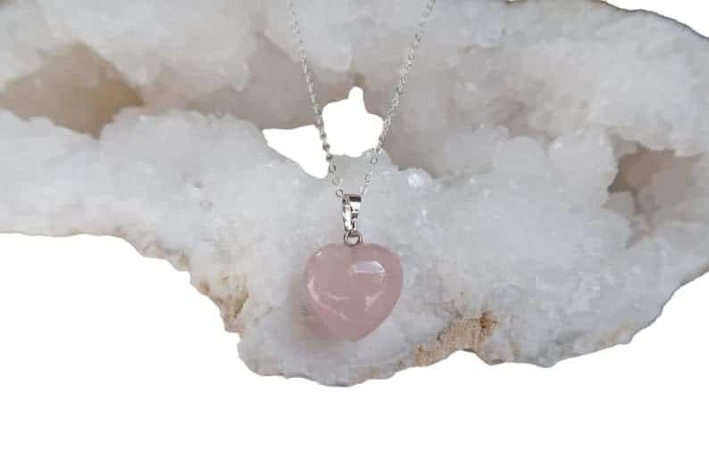 Divine Spirituals Natural Rose Quartz Love Heart Necklace, Boho Jewellery, Dainty Gemstone Necklace, Heart Necklace, Rose Quartz Jewellery Sacred Sanctuary Abundance Stones 3 Divine Spirituals Natural Rose Quartz Love Heart Necklace, Boho Jewellery, Dainty Gemstone Necklace, Heart Necklace, Rose Quartz Jewellery Sacred Sanctuary Abundance Stones 3
