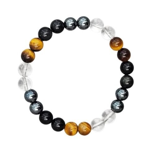 Divine Spirituals Ultimate Protection Natural Certified 8 mm Beads Bracelet – Negative Energy Protection Bracelet, Good Luck Bracelet, Beaded Bracelet, Unisex Crystal Healing and Meditation Chakra Healing Bracelets Abundance Stones