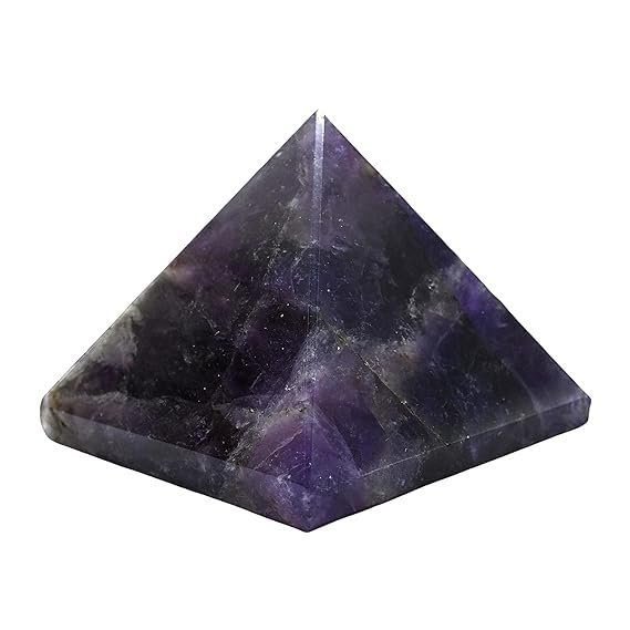 Divine Spirituals Natural Amethyst Certified Pyramid – 2″ Inch Crystal Certified Pyramid for Positive Energy, Vastu, Reiki, Feng Shui and Chakra Healing Energy Balancing Sculptures Abundance Stones
