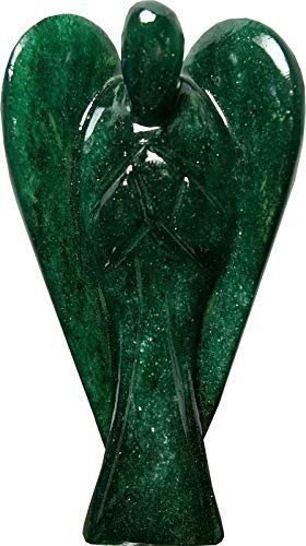 Divine Spirituals Natural Green Aventurine (Stone of Opportunity) Healing Lab Certified Natural Crystal Angel (3″ Inches) Sculptures Abundance Stones