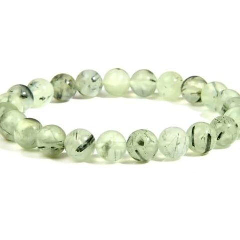 Divine Spirituals Prehnite Natural Crystal Bracelet Lab Certified 8 mm AAA Grade Stretchable Bracelet for Healing Meditation and Manifestation Chakra Healing Bracelets Abundance Stones