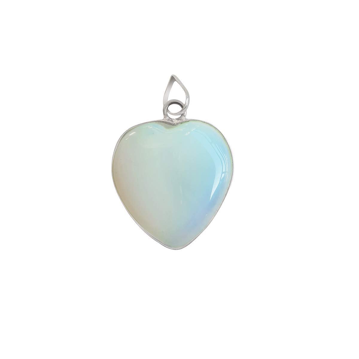 Divine Spirituals Natural Healing Stone Pendant Heart Shape Crystal Stone Pendant / Locket with Metal Chain for Healing and Meditation Size 25-30 mm Approx. (Picture Jasper) Crystal Jewelry Abundance Stones